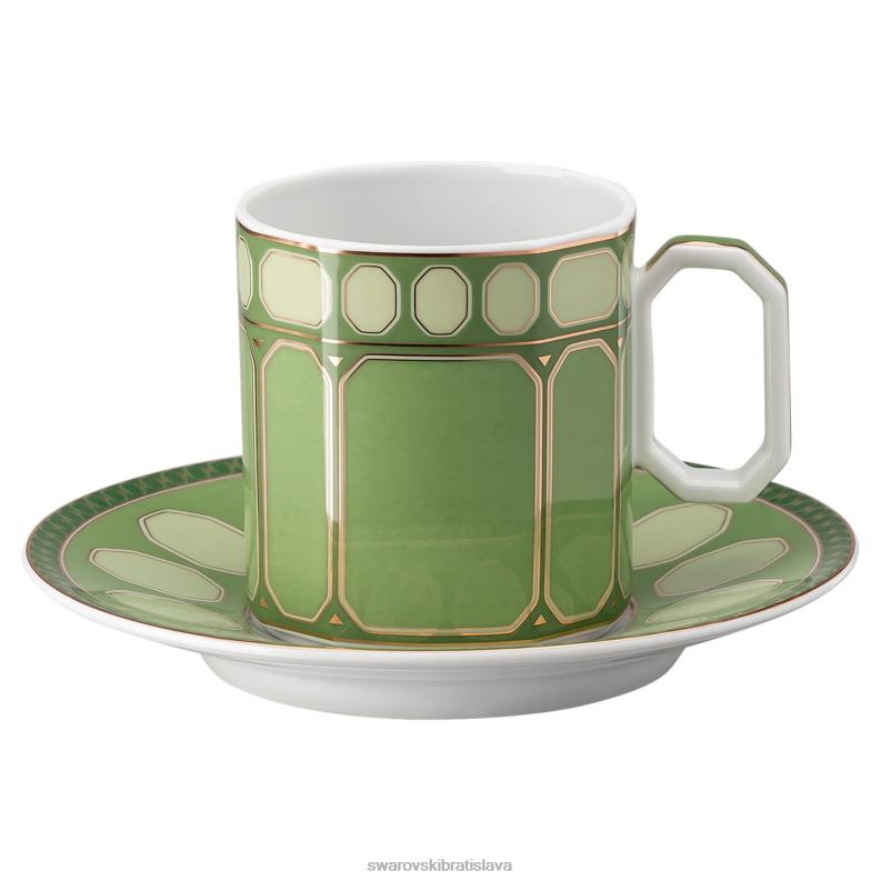 kávová šálka signum s podšálkou porcelán, zelená B8ZNT1729 Swarovski dekorácie - Image 1