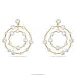 klipsové náušnice constella okrúhly výbrus, biely, pozlátený B8ZNT894 Swarovski šperky