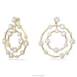 klipsové náušnice constella okrúhly výbrus, biely, pozlátený B8ZNT894 Swarovski šperky - Image 3