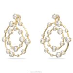 klipsové náušnice constella okrúhly výbrus, biely, pozlátený B8ZNT894 Swarovski šperky - Image 4