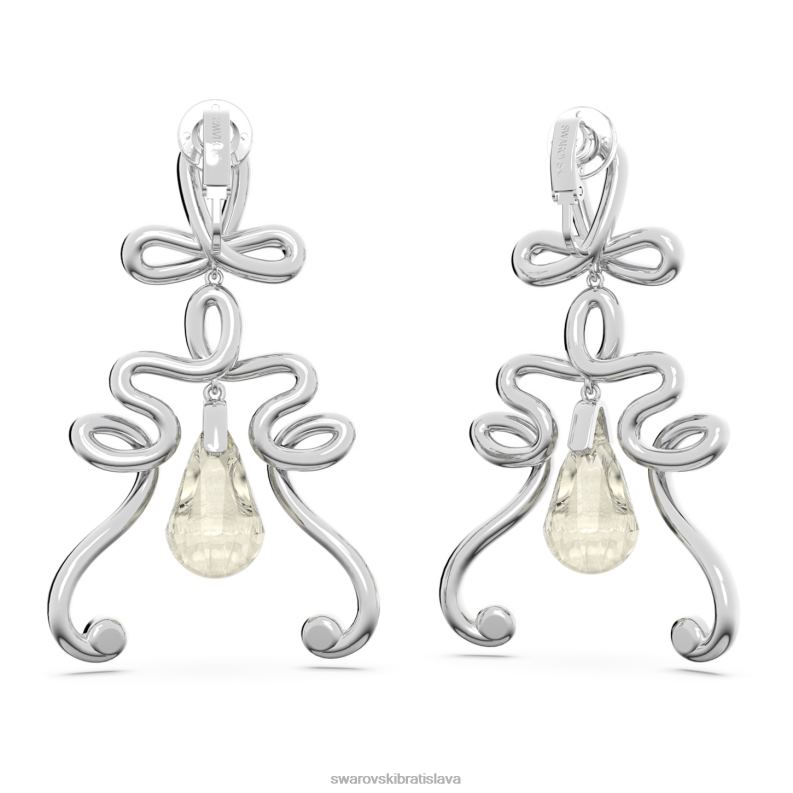 klipsové náušnice fluenta znovu zapálené kryštály, biele, rhodiované B8ZNT956 Swarovski šperky - Image 4