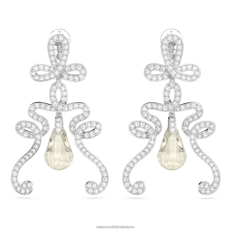 klipsové náušnice fluenta znovu zapálené kryštály, biele, rhodiované B8ZNT956 Swarovski šperky - Image 1