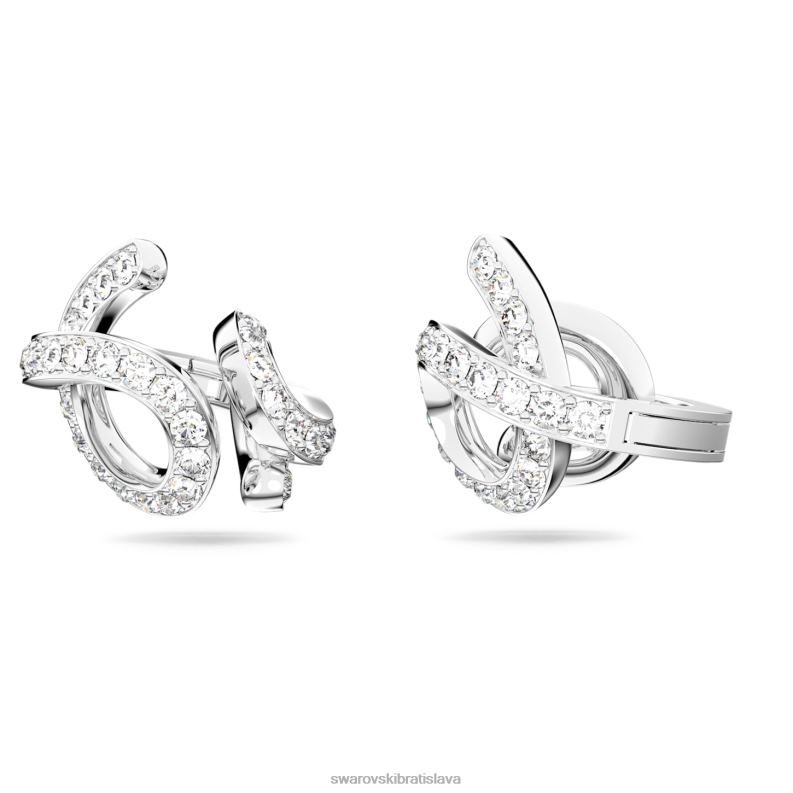 klipsové náušnice fluenta znovu zapálené kryštály, biele, rhodiované B8ZNT958 Swarovski šperky - Image 3