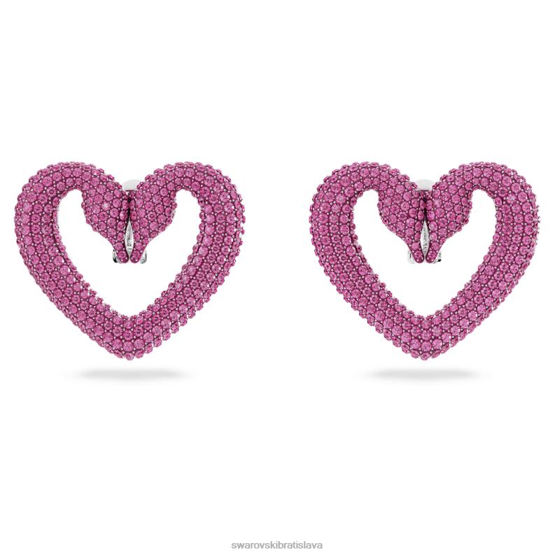 klipsove_nausnice_srdce_ruzove_rhodiovane_b8znt947_swarovski_sperky.jpg klipsové náušnice srdce, ružové, rhodiované B8ZNT947 Swarovski šperky - Image 1