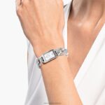 koktailové hodinky swis made, pave, kovový náramok, strieborný tón, nerez B8ZNT1231 Swarovski príslušenstvo - Image 2