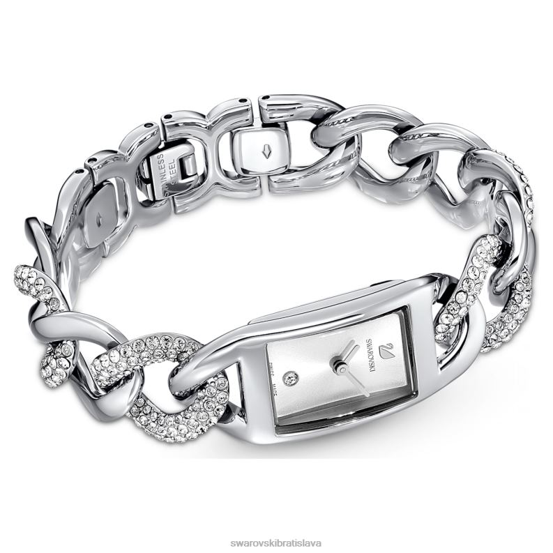 koktailové hodinky swis made, pave, kovový náramok, strieborný tón, nerez B8ZNT1231 Swarovski príslušenstvo - Image 4