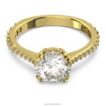 koktailový prsteň constella princes cut, dlažba, biela, pozlátená B8ZNT983 Swarovski šperky