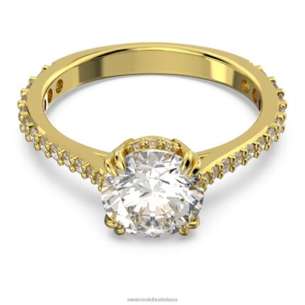 koktailový prsteň constella princes cut, dlažba, biela, pozlátená B8ZNT983 Swarovski šperky