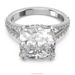 koktailový prsteň constella štvorcový rez, dlažba, biela, rhodiovaná B8ZNT1031 Swarovski šperky