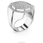 koktailový prsteň dextera tvar osemuholníka, biela, rhodiovaná B8ZNT1027 Swarovski šperky - Image 3