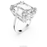 koktailový prsteň mesmera osemhranný výbrus, biely, rhodiovaný B8ZNT1029 Swarovski šperky - Image 3