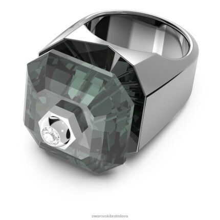 koktailový prsteň numina osemhranný výbrus, čierny, pokovený ruténiom B8ZNT1087 Swarovski šperky