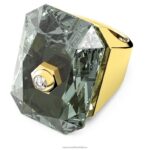 koktailový prsteň numina osemhranný výbrus, sivý, pozlátený B8ZNT1086 Swarovski šperky
