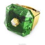 koktailový prsteň numina osemhranný výbrus, zelený, pozlátený B8ZNT1088 Swarovski šperky