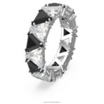 koktailový prsteň ortyx trojuholníkový strih, čierny, rhodiovaný B8ZNT1050 Swarovski šperky - Image 3