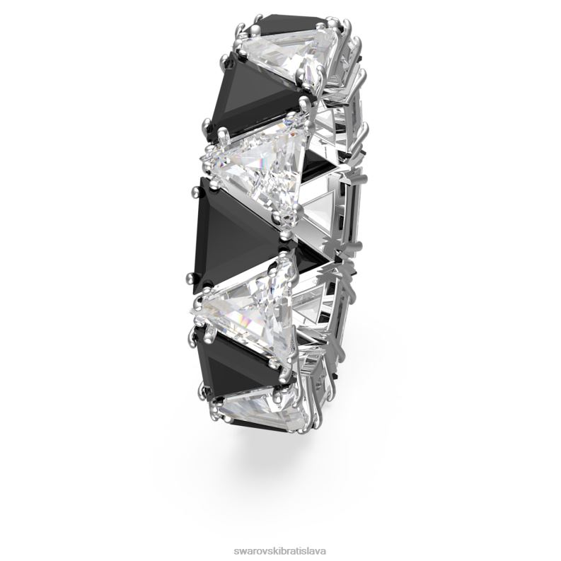 koktailový prsteň ortyx trojuholníkový strih, čierny, rhodiovaný B8ZNT1050 Swarovski šperky - Image 4
