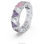 koktailový prsteň ortyx trojuholníkový strih, fialová, rhodiovaná B8ZNT1058 Swarovski šperky - Image 3