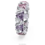 koktailový prsteň ortyx trojuholníkový strih, fialová, rhodiovaná B8ZNT1058 Swarovski šperky - Image 4