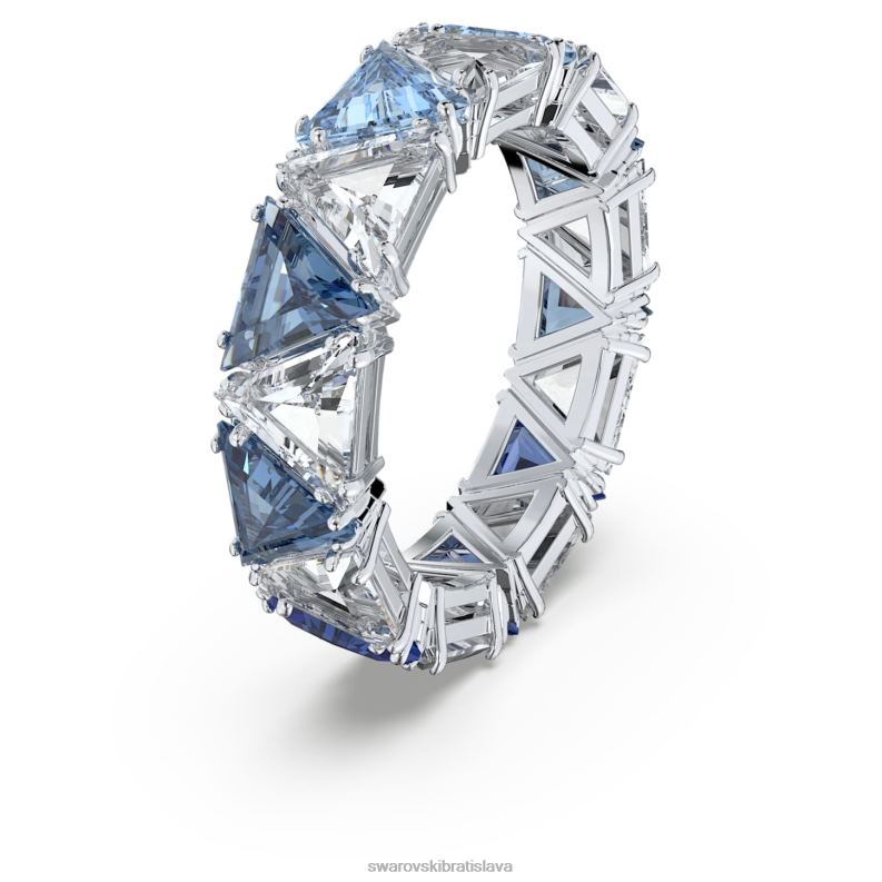 koktailový prsteň ortyx trojuholníkový strih, modrá, rhodiovaná B8ZNT1045 Swarovski šperky - Image 3