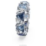 koktailový prsteň ortyx trojuholníkový strih, modrá, rhodiovaná B8ZNT1045 Swarovski šperky - Image 4