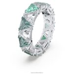 koktailový prsteň ortyx trojuholníkový výbrus, zelený, rhodiovaný B8ZNT1044 Swarovski šperky - Image 3