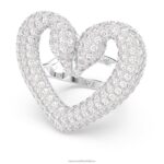 koktailový prsteň srdce, biele, rhodiované B8ZNT1069 Swarovski šperky