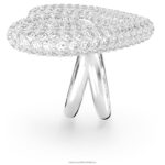 koktailový prsteň srdce, biele, rhodiované B8ZNT1069 Swarovski šperky - Image 4