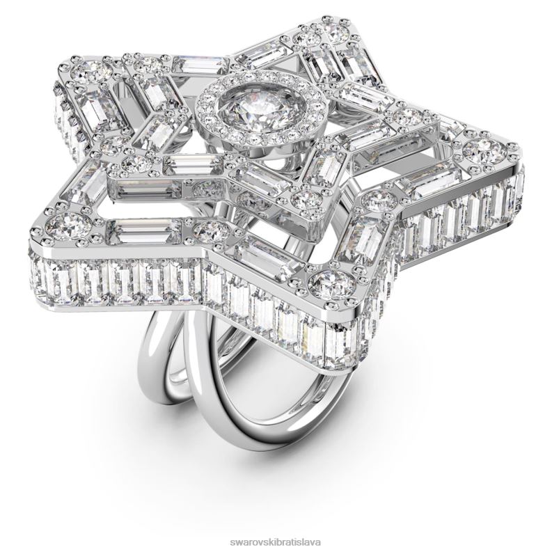 koktailový prsteň stella zmiešané rezy, hviezdicové, biele, rhodiované B8ZNT1066 Swarovski šperky - Image 3