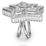 koktailový prsteň stella zmiešané rezy, hviezdicové, biele, rhodiované B8ZNT1066 Swarovski šperky - Image 4