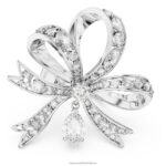 koktailový prsteň volta mašlička, biela, rhodiovaná B8ZNT1067 Swarovski šperky