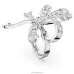 koktailový prsteň volta mašlička, biela, rhodiovaná B8ZNT1067 Swarovski šperky - Image 4