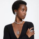 koktailový prsteň volta mašlička, biela, rhodiovaná B8ZNT1067 Swarovski šperky - Image 6
