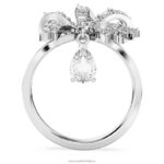 koktailový prsteň volta mašlička, biela, rhodiovaná B8ZNT1071 Swarovski šperky - Image 5