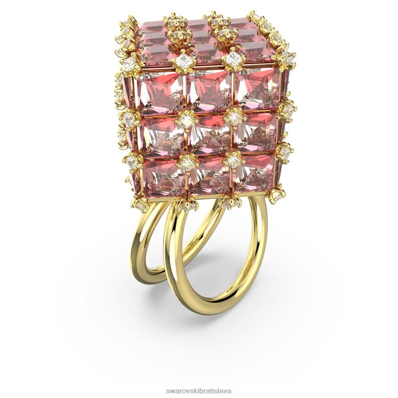 kokteilový prsteň curiosa hranatý rez, oranžová, pozlátená B8ZNT1061 Swarovski šperky - Image 3