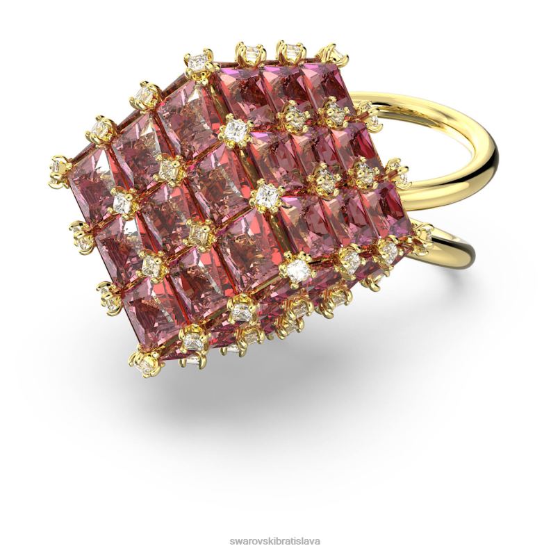 kokteilový prsteň curiosa hranatý rez, oranžová, pozlátená B8ZNT1061 Swarovski šperky - Image 1