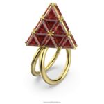 kokteilový prsteň curiosa trojuholníkový strih, červený, pozlátený B8ZNT1062 Swarovski šperky - Image 3