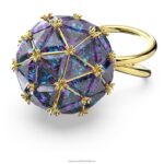 kokteilový prsteň curiosa trojuholníkový strih, modrá, pozlátená B8ZNT1054 Swarovski šperky