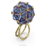 kokteilový prsteň curiosa trojuholníkový strih, modrá, pozlátená B8ZNT1054 Swarovski šperky - Image 3