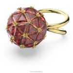 kokteilový prsteň curiosa trojuholníkový strih, okrúhly tvar, červený, pozlátený B8ZNT1075 Swarovski šperky