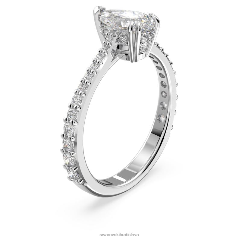 koktejlový prsteň milenia hruška rezaná, dláždená, biela, rhodiovaná B8ZNT981 Swarovski šperky - Image 3