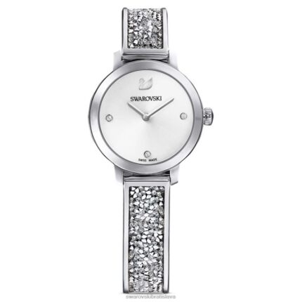 kozmické rockové hodinky švajčiarska výroba, kovový náramok, strieborný tón, nehrdzavejúca oceľ B8ZNT1240 Swarovski príslušenstvo
