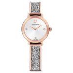kozmické rockové hodinky švajčiarska výroba, kovový náramok, tón ružového zlata, povrchová úprava v tóne ružového zlata B8ZNT1170 Swarovski príslušenstvo