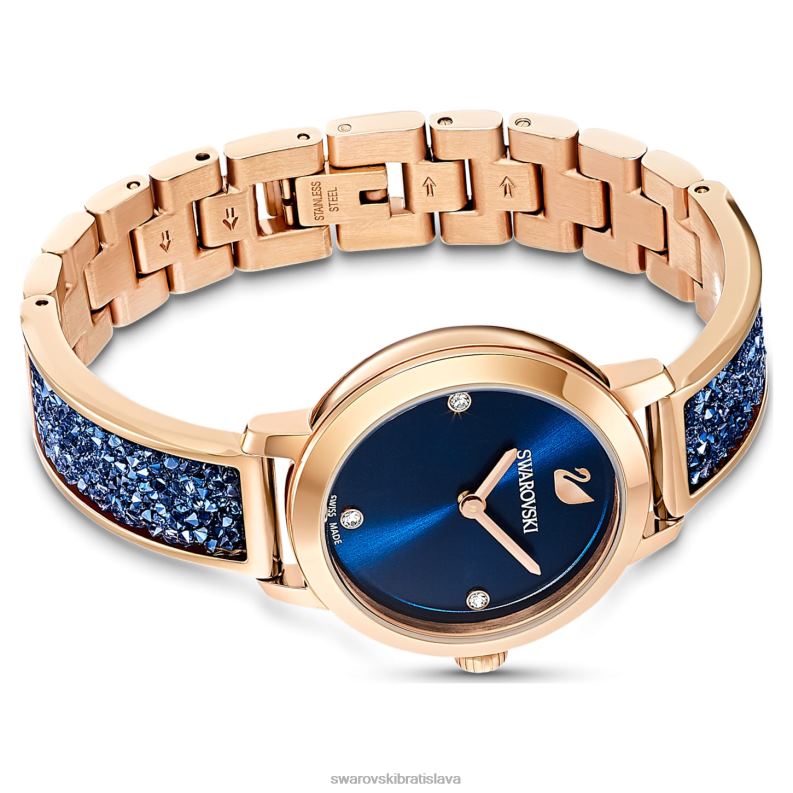 kozmické rockové hodinky švajčiarsky kovový náramok, modrý, povrchová úprava ružové zlato B8ZNT1154 Swarovski príslušenstvo - Image 4