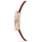 krištáľové kvetinové hodinky švajčiarska výroba, kožený remienok, červený povrch v ružovom zlate B8ZNT1201 Swarovski príslušenstvo - Image 3