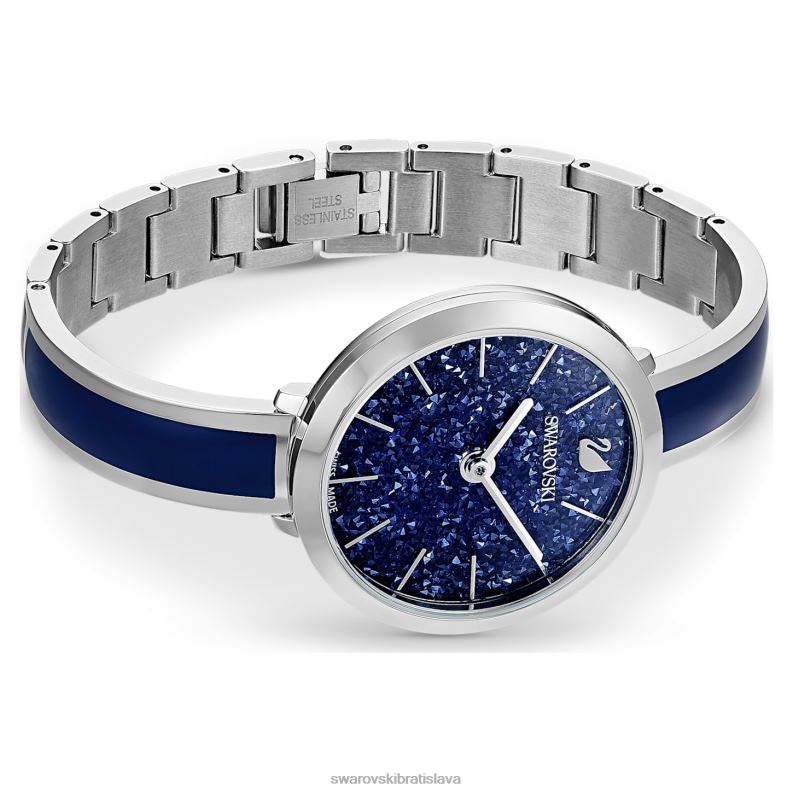 krištáľové rozkošné hodinky švajčiarska výroba, kovový náramok, modrý, nehrdzavejúca oceľ B8ZNT1222 Swarovski príslušenstvo - Image 3
