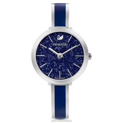 krištáľové rozkošné hodinky švajčiarska výroba, kovový náramok, modrý, nehrdzavejúca oceľ B8ZNT1222 Swarovski príslušenstvo