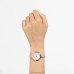 krištáľové rozkošné hodinky švajčiarska výroba, kovový náramok, sivá, povrchová úprava ružové zlato B8ZNT1174 Swarovski príslušenstvo - Image 2