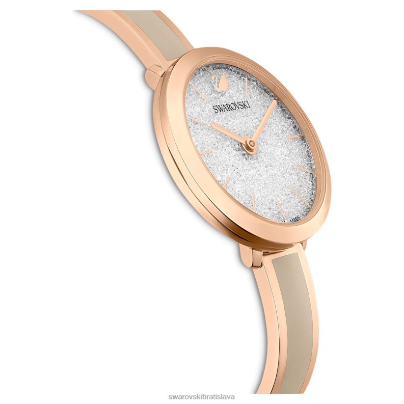 krištáľové rozkošné hodinky švajčiarska výroba, kovový náramok, sivá, povrchová úprava ružové zlato B8ZNT1174 Swarovski príslušenstvo - Image 5