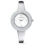 krištáľové ružové hodinky švajčiarska výroba, kovový náramok, strieborný tón, nehrdzavejúca oceľ B8ZNT1247 Swarovski príslušenstvo