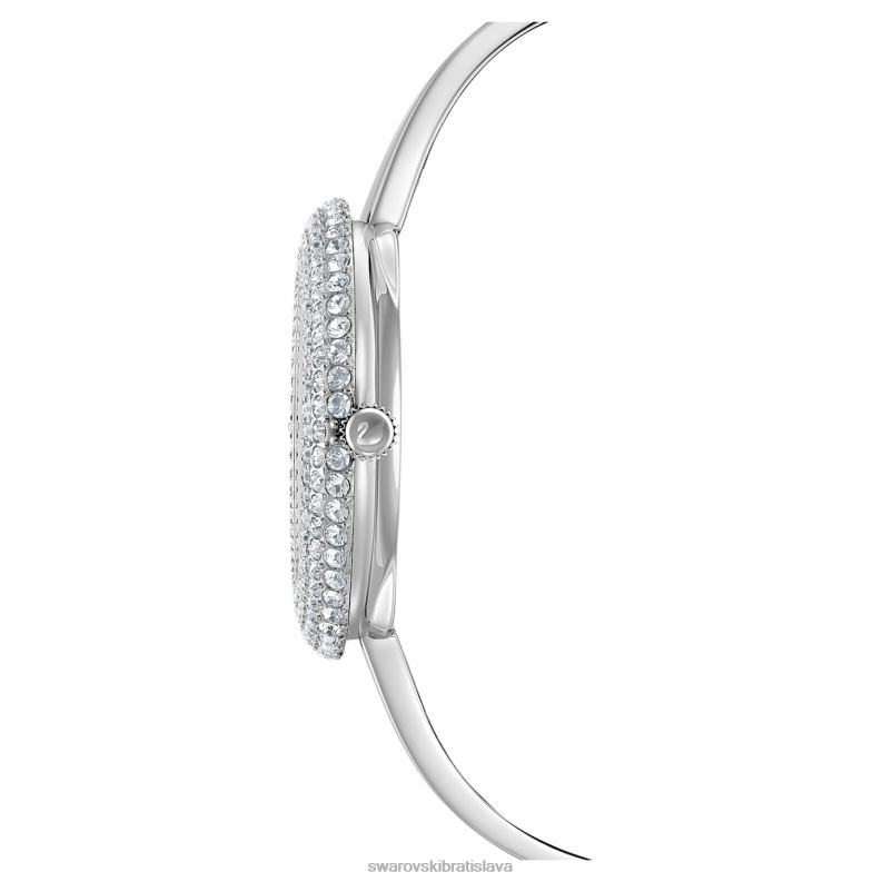 krištáľové ružové hodinky švajčiarska výroba, kovový náramok, strieborný tón, nehrdzavejúca oceľ B8ZNT1247 Swarovski príslušenstvo - Image 3